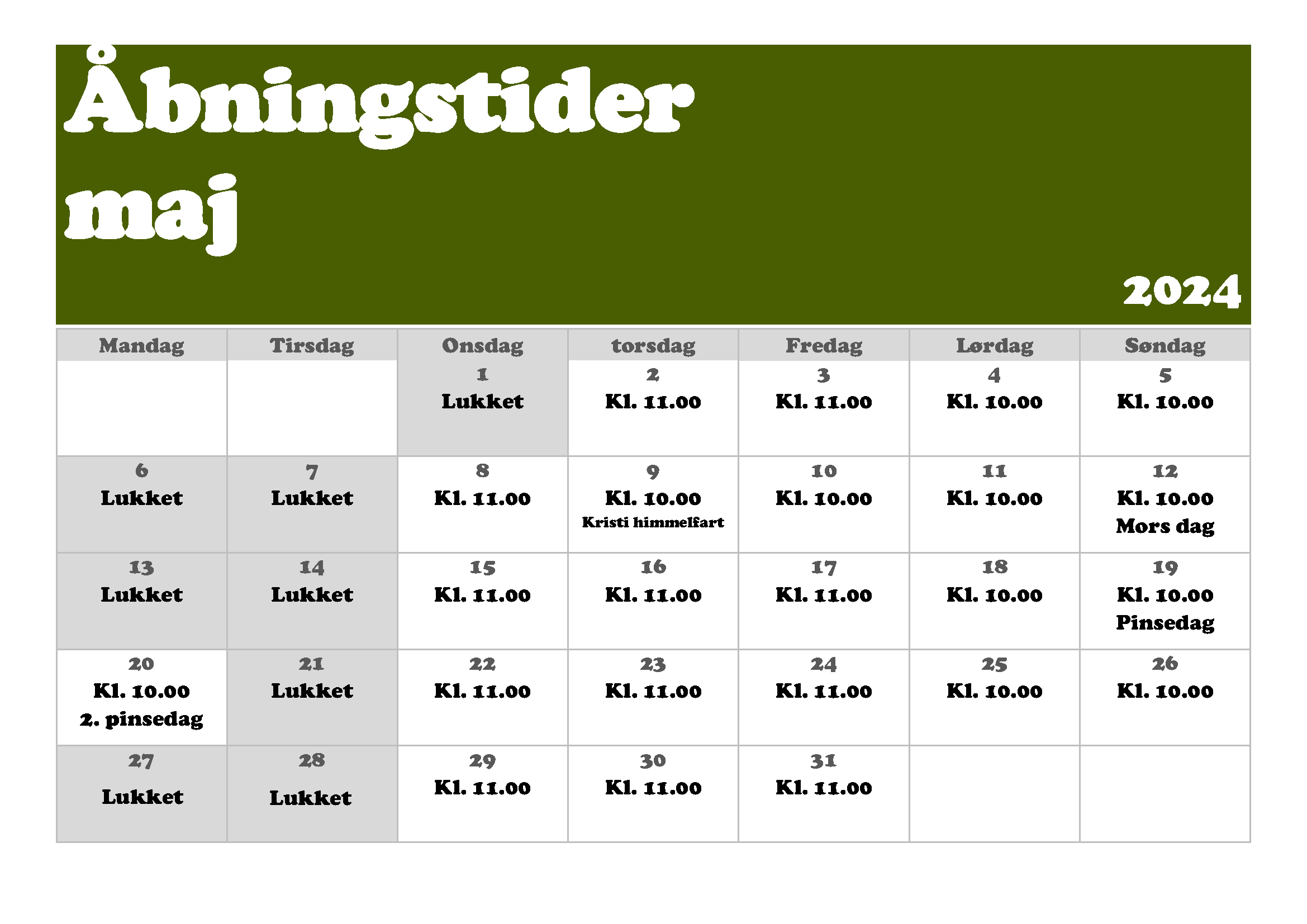 Åbningstider | Larsens-plads.dk